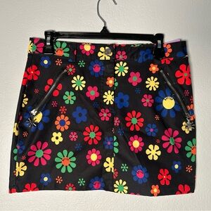 dELiA*s x Dolls Kill Flower Power Black Mini Skirt with Bright Floral Print